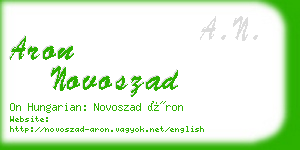 aron novoszad business card